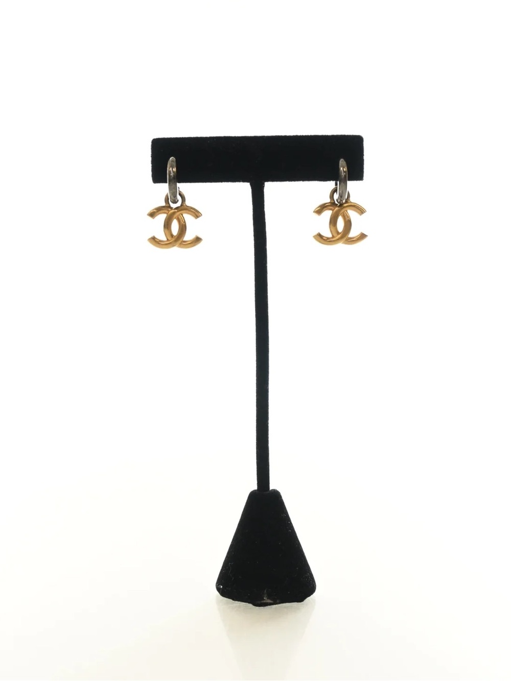 CHANEL MIXED METAL CC DROP EARRINGS